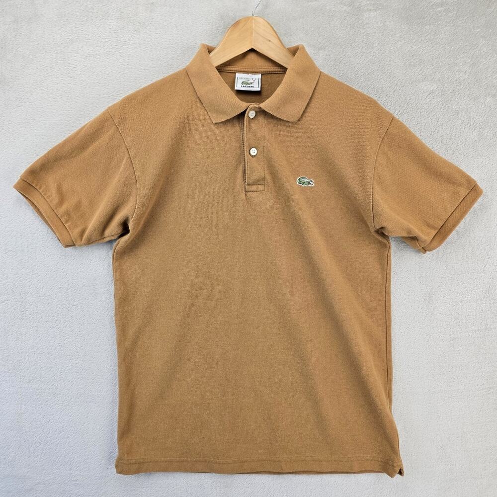 Lacoste Polo Shirt Mens 6 Medium Brown Short Sleeve Cotton Crocodile Logo